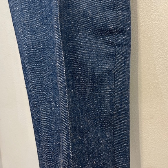CELINE Cotton Denim Straight Leg Trousers Pants with Ankle Zip 44 like new - Picture 2 of 16
